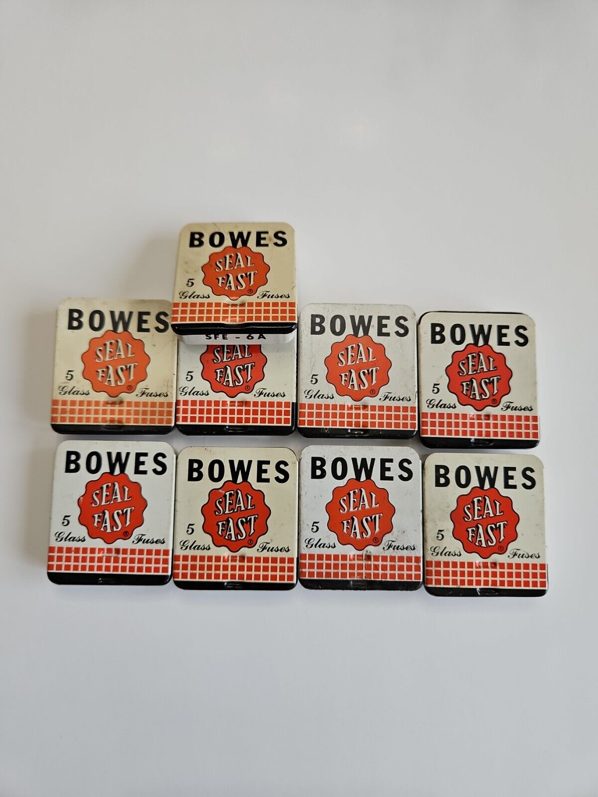 Vintage Bowes Fuses Lot Of 9 Tins