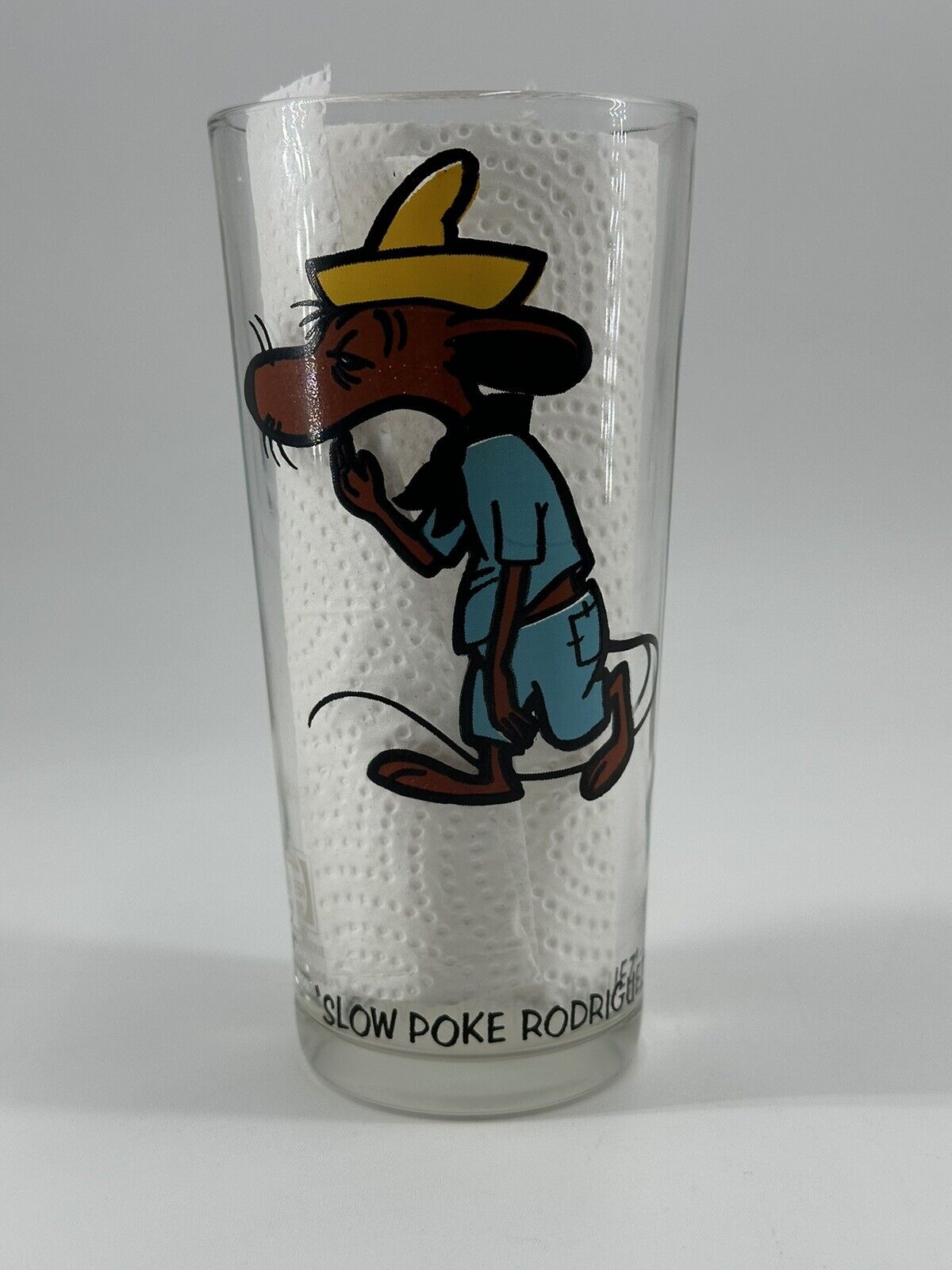 Rare Vintage 1973 Slow Poke Rodriguez Collectible Glass Looney Tunes Warner Bros