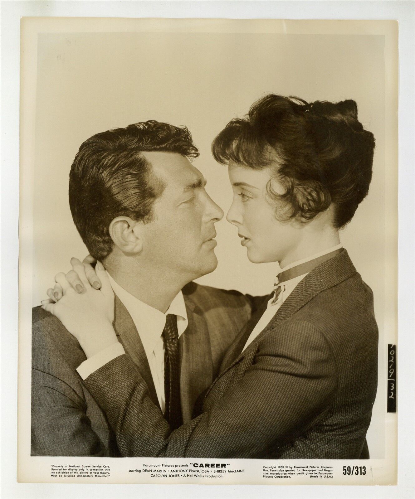 Carolyn Jones & Dean Martin 1959 Original Portrait Photo 8x10 Career J10964