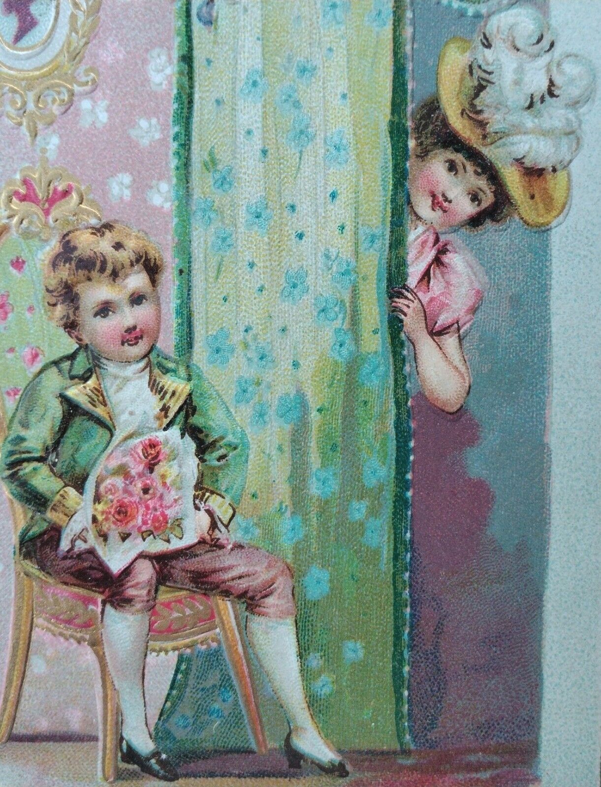 Rapheal Tuck & Sons Valentine Postcard Series # 11 Floral Missives Emblossed