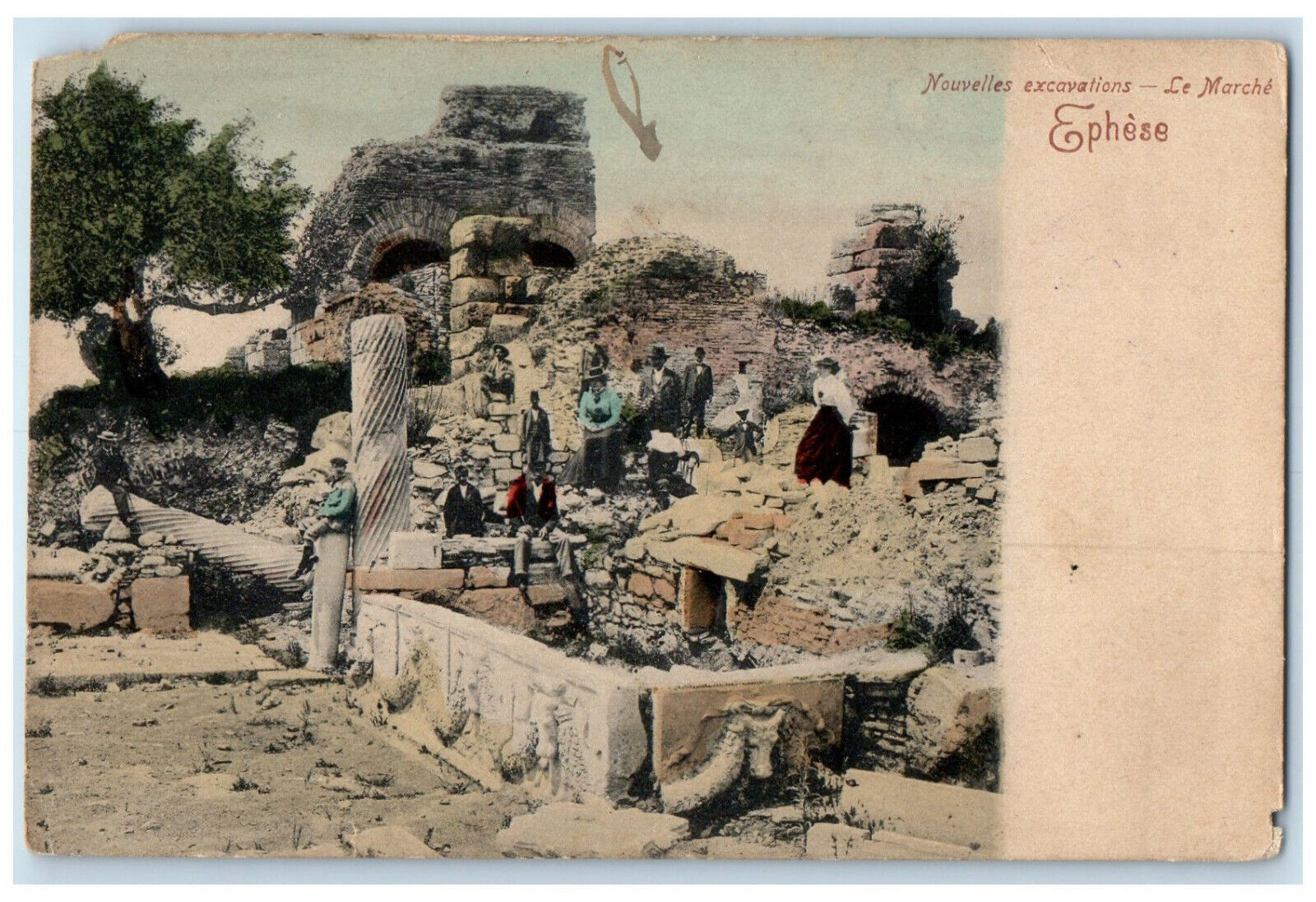c1905 New Excavations The Ephesus Market (Ephesus) Turkey Antique Postcard