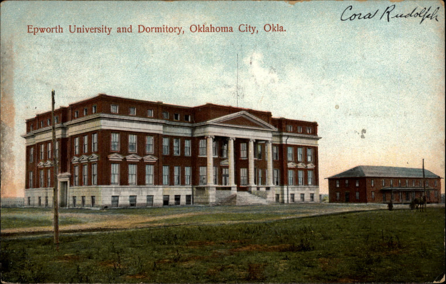 Epworth University & Dormitory Oklahoma City~1909 to LIZZIE SMITH Springfield OH