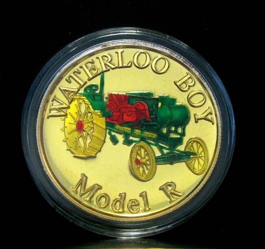 John Deere Waterloo Boy R Tractor .999 Fine Silver Round Colored Collector Coin