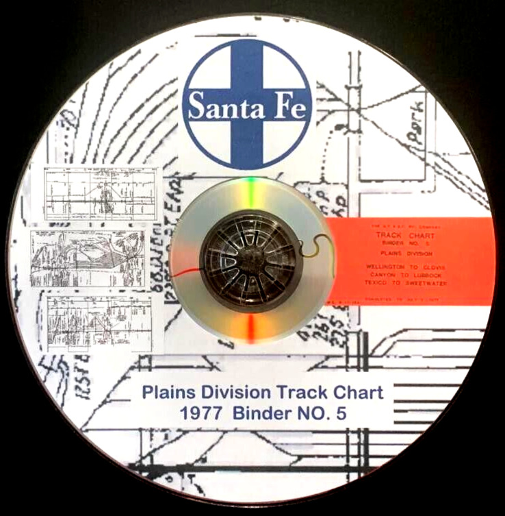 Atchison Topeka & Santa Fe 1977 Plains Div Track Chart Binder5 PDF Pages on DVD