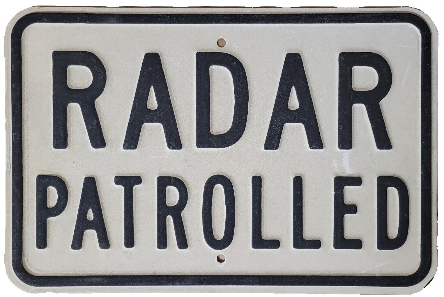Vintage Rare Old Police Radar Speed Radar Enforced Embossed Road Street Sign USA