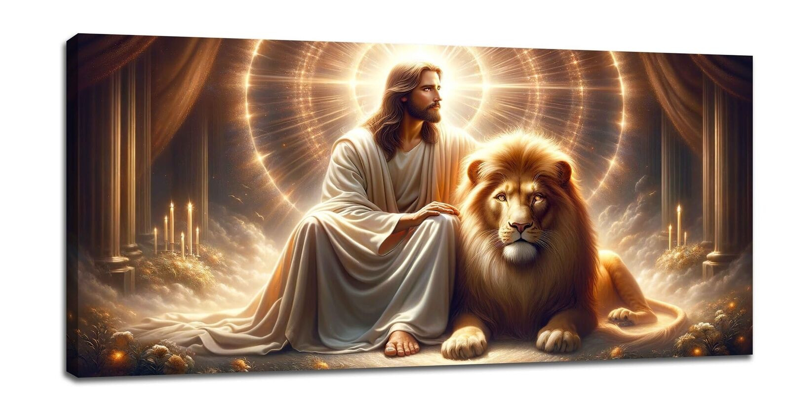 Citari Jesus and Lion Large Wall Art for Living Room Jesus Pictures Christian...