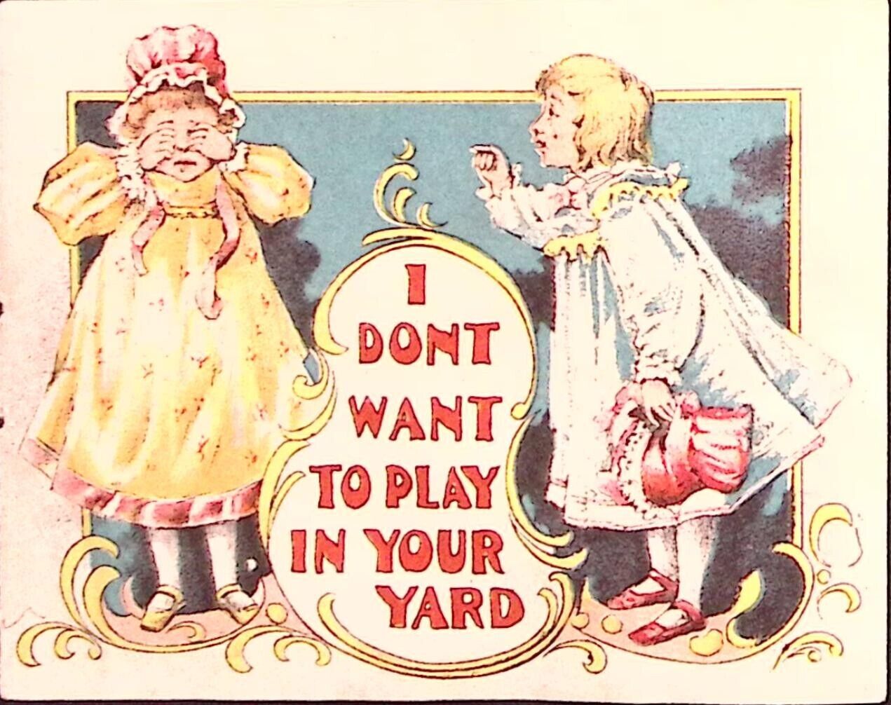 c1880 McLAUGHLINS COFFEE I DONT WANT PLAY IN YOUR YARD VICTORIAN TRADE CARD Z211