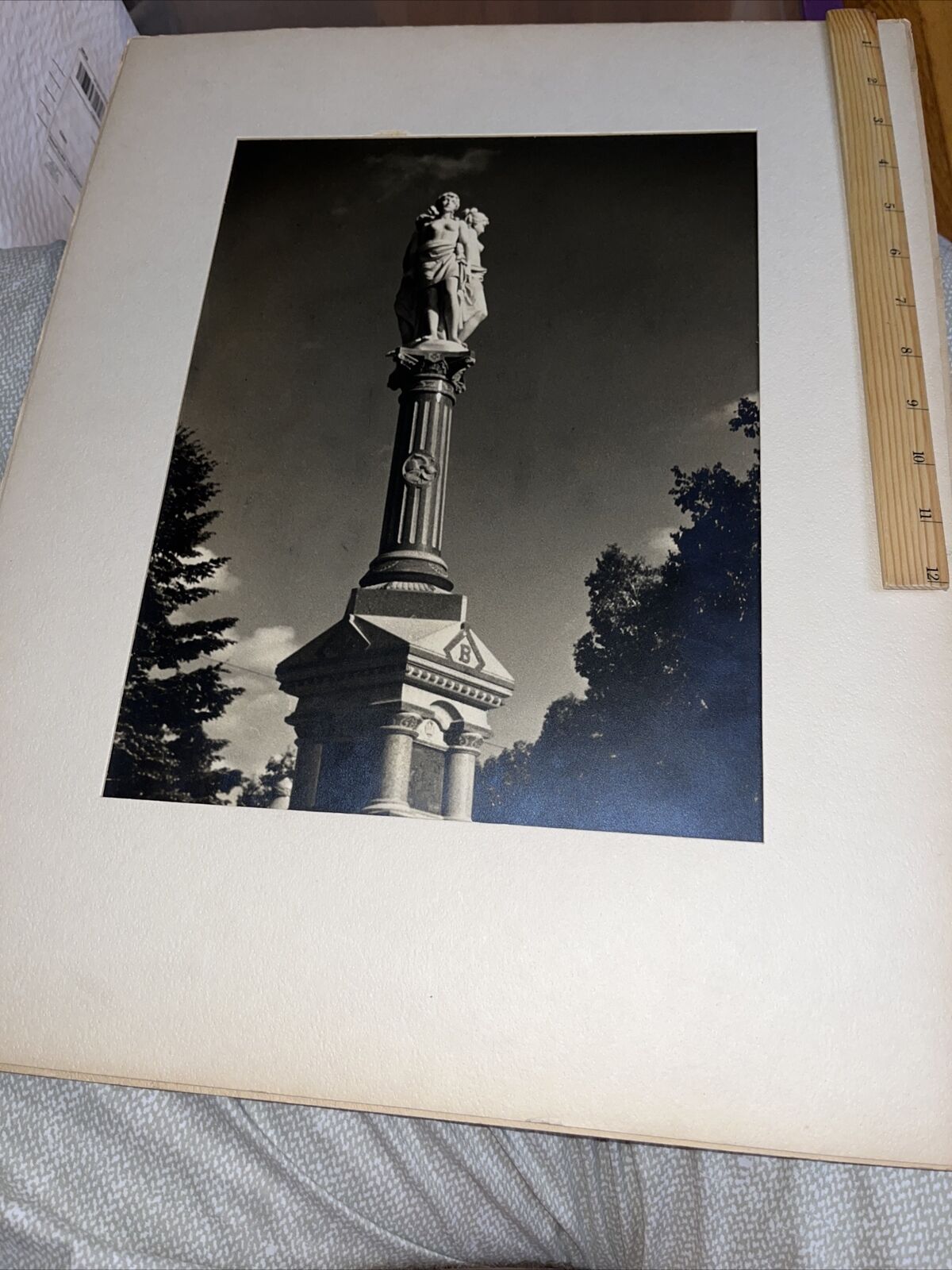 Vintage Photo: Barney Mausoleum in Forest Park Springfield MA Wadsworth Stone Ad