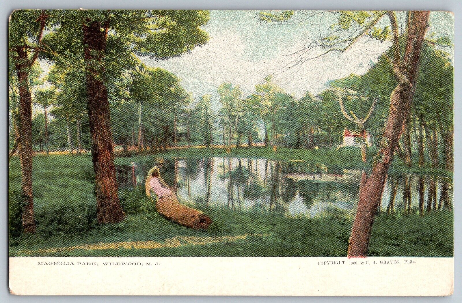 Wildwood, New Jersey NJ - Scenic View of Magnolia Park - Vintage Postcard