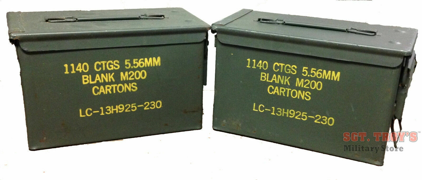 2 PACK Original .50 Caliber 5.56mm Ammo Can M2A1 50CAL Metal Ammo Can Box VGC