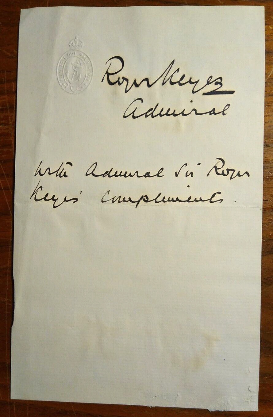 Admiral of the Fleet, 1st Baron Keyes Sir Roger Keyes (1872-1945) Signed  Letter