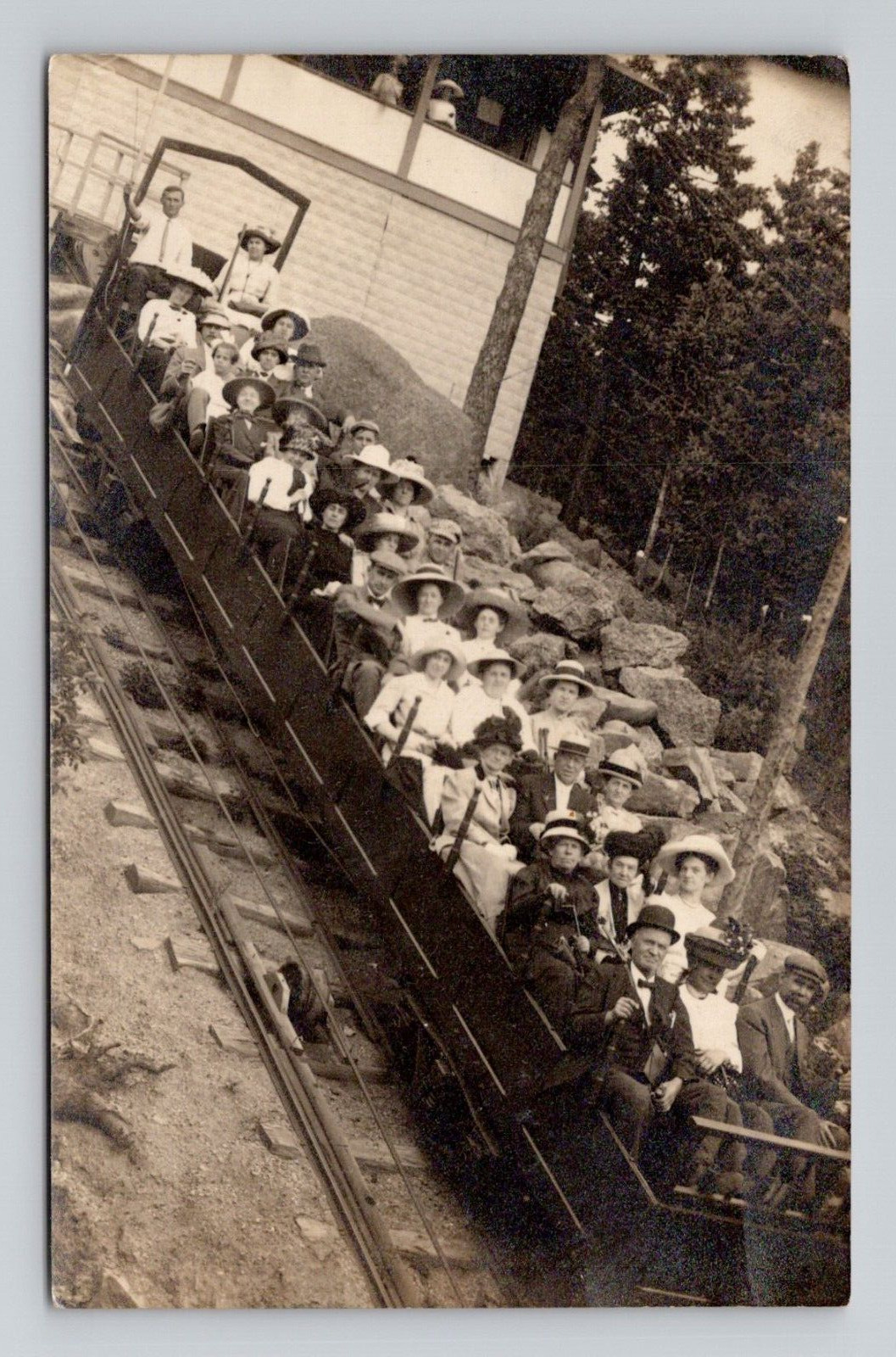 Postcard RPPC 1912 Mt Manitou Park Rail Ride Colorado, Antique Real Photo J11