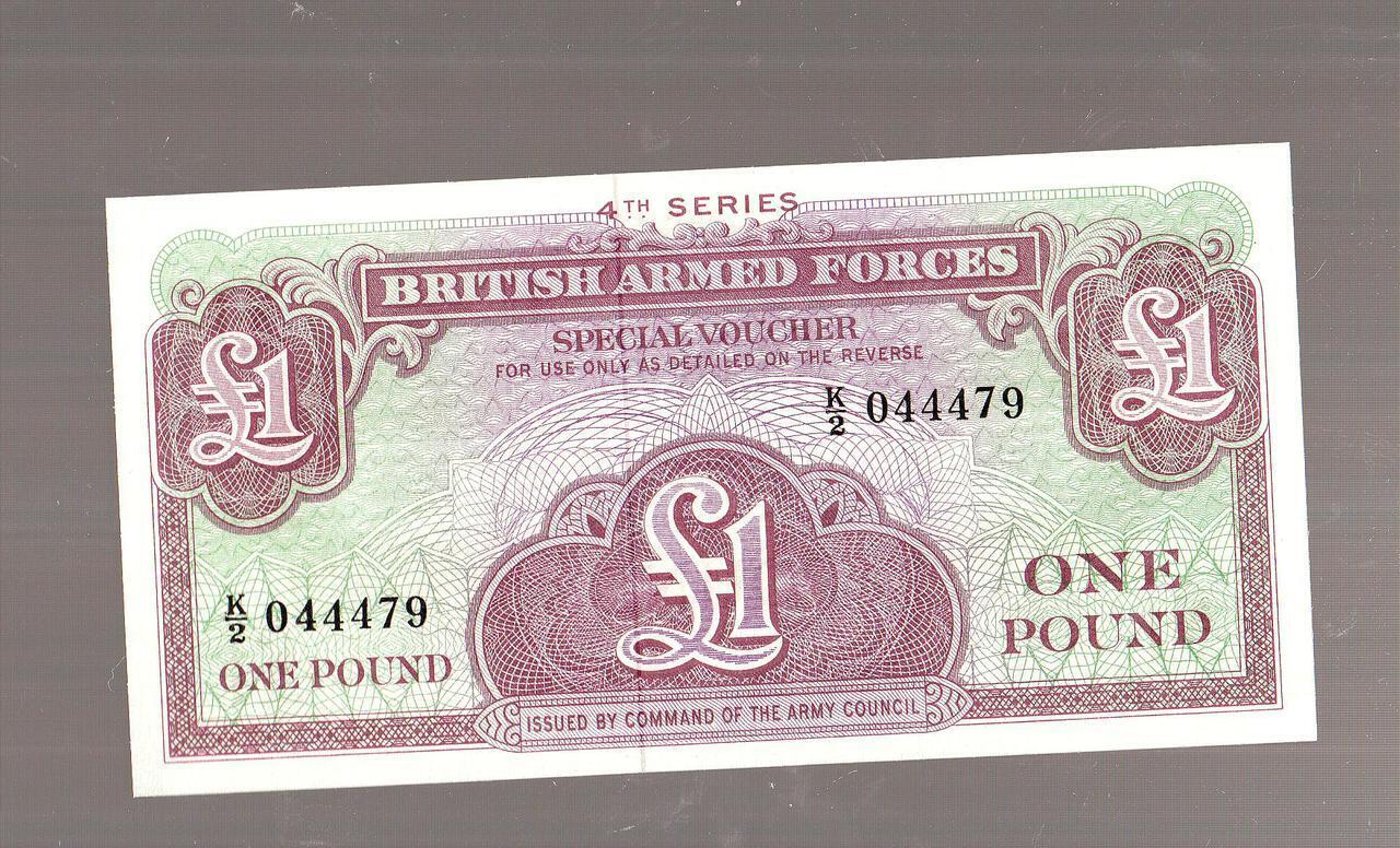 British Armed Forces Currency Paper Money 1 Poun 4th Series 1962 XF Uncirculated