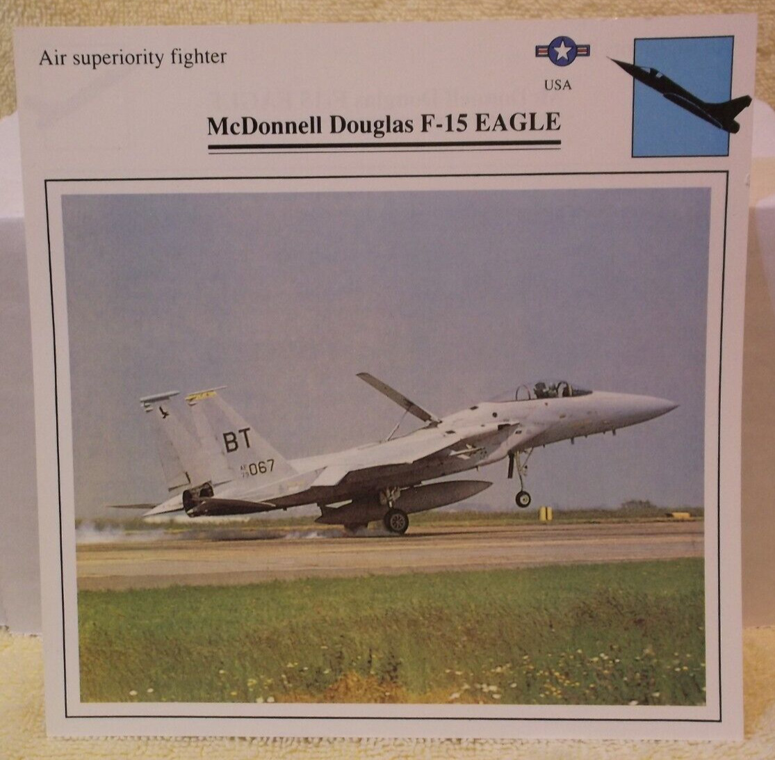 Collectible Fighter Plane Fact Cards, Edito-Service SA, 1988-90 (3 card set)