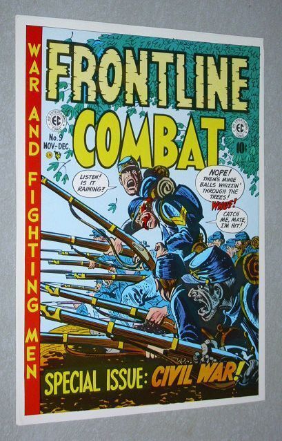 Rare original EC Comics Frontline Combat 9 Civil War comic book cover art poster