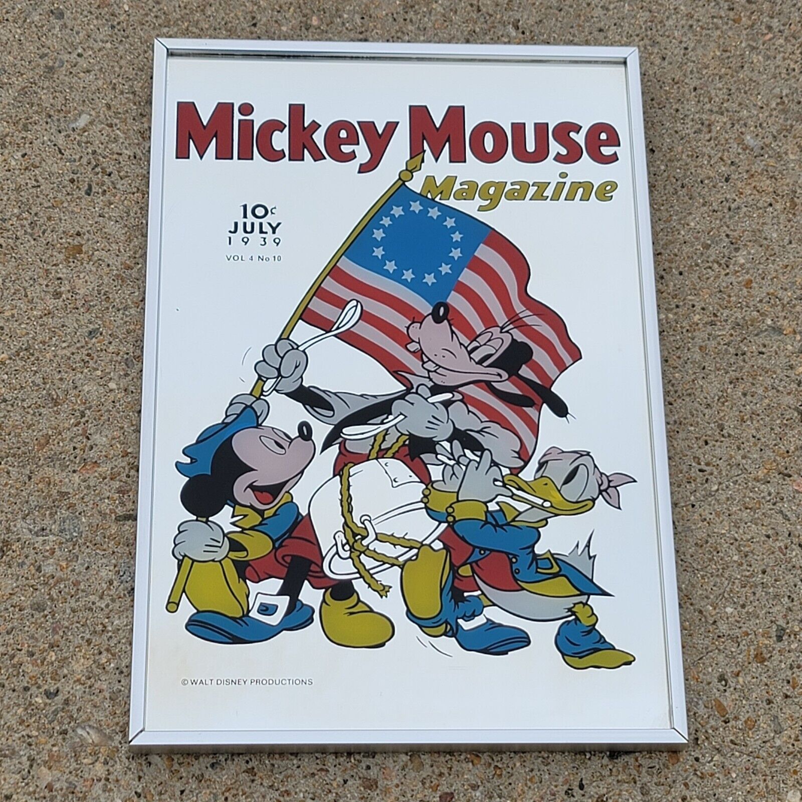 Vintage Mickey Mouse Magazine 1939 Mirror RARE 1976 Walt Disney Productions