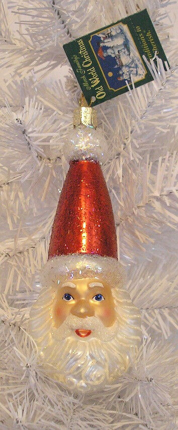 2009 - HAPPY SANTA - OLD WORLD CHRISTMAS -BLOWN GLASS ORNAMENT NEW W/TAG