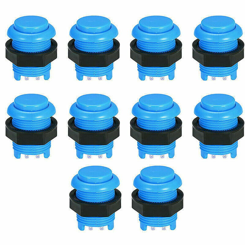 10Pcs 28mm Arcade Push Button Pins Built-in Microswitch For DIY JAMMA MAME Game