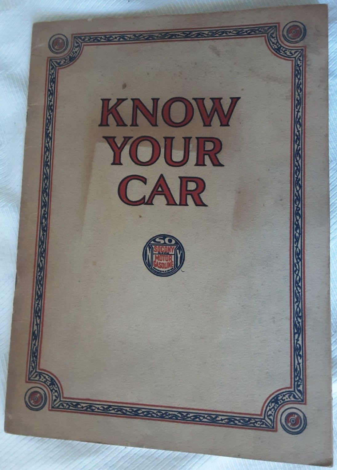Socony Standard Oil 1928 \'Know Your Car\' Booklet | Antique Gas Collectible