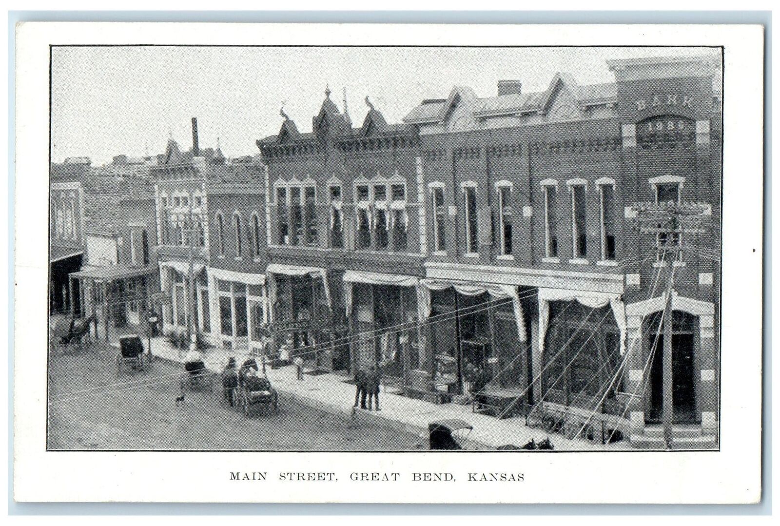 c1940\'s Main Street Exterior Roadside Great Bend Kansas KS Unposted Postcard