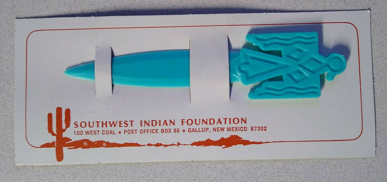 Southwestern Indian Foundation Blue Turquoise Eagle Letter Opener
