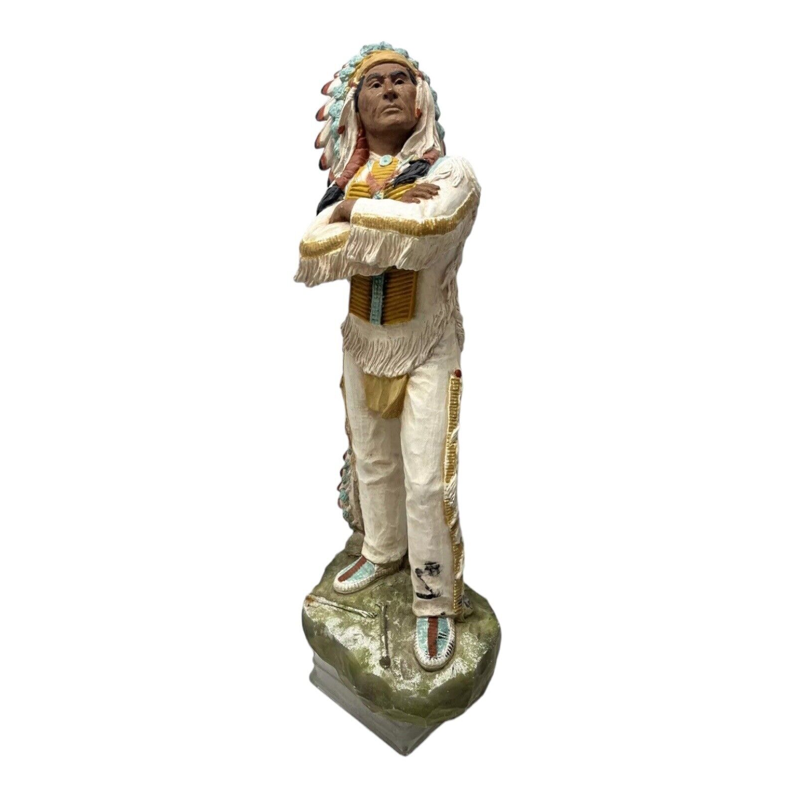 Vtg Tall Standing Native American Chief 30 X 15 Universal Statuary 1980 #752