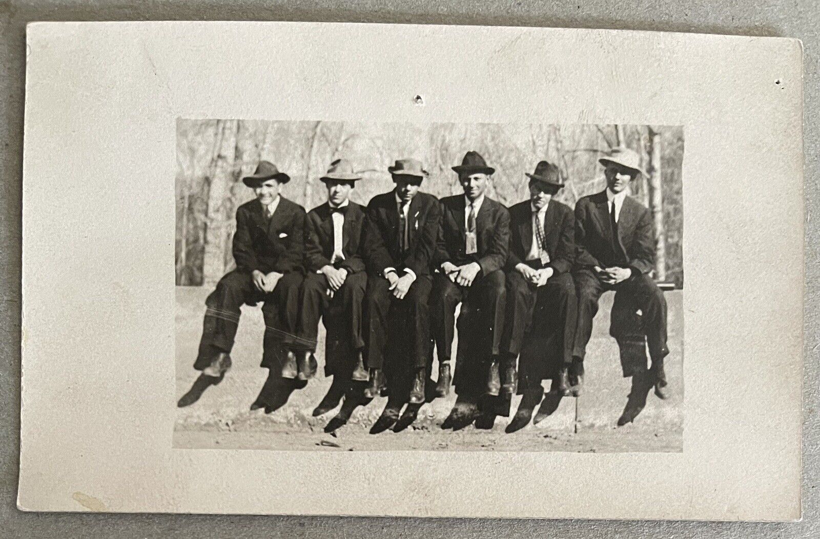 RPPC Young Wise Guys Men 1900s Group Photo Antique Original Snapshot