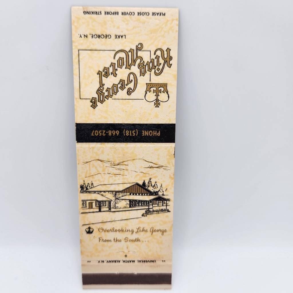 Vintage Matchbook King George Motel Lake George New York 