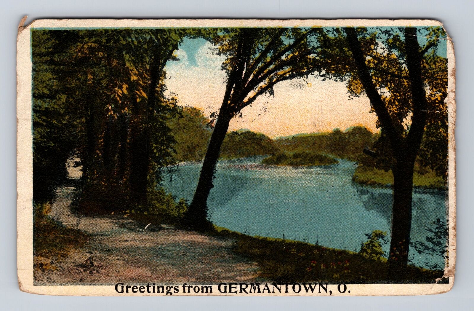 Germantown OH-Ohio, Scenic Greetings, Antique Vintage c1920 Souvenir Postcard