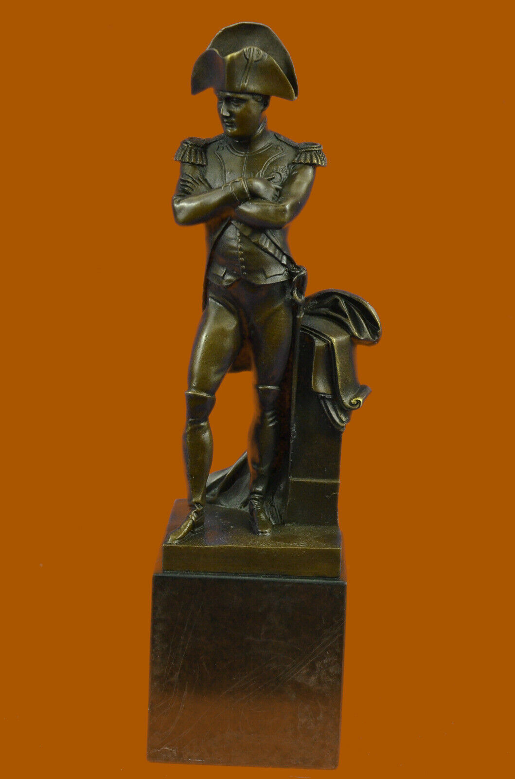 Solid Bronze Sculpture Signed Frech Emperor Napoleon Art Deco Statues Decor Gift