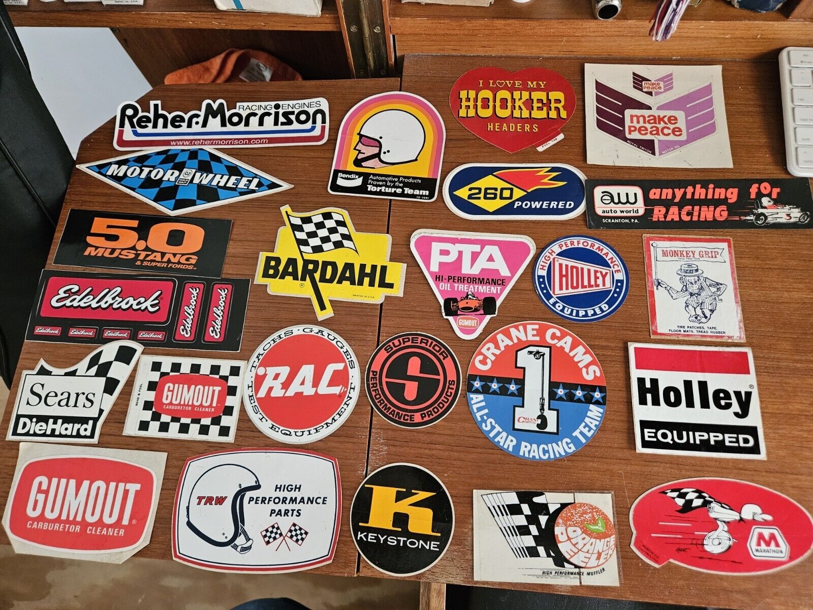 Original Vintage  Lot of Racing Hot Rod  Decals and Stickers Some rare 34 Pcs