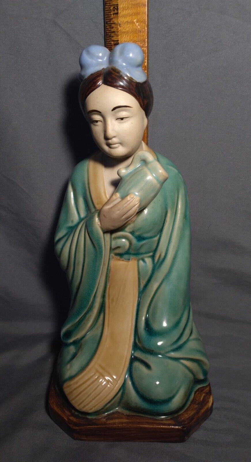 Vintage Chinese Art Pottery Porcelain Statue Mud Women Figurine 11\