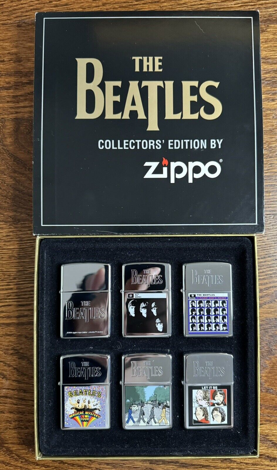 1996 VINTAGE ZIPPO THE BEATLES LIGHTER COLLECTION SET OF 6 NEW IN BOX RARE