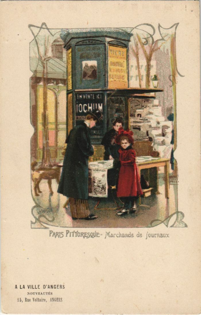 CPA LITHO PARIS Newspaper Merchant (17104)