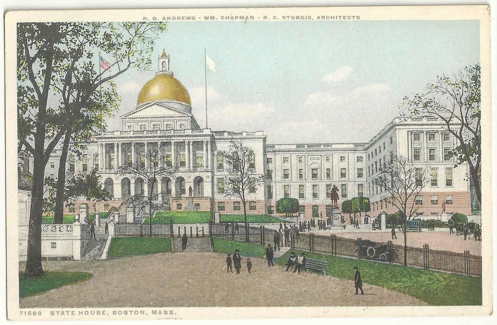 Boston, MA, VTG Postcard, State House, Architects Phostint, #71589 1910s