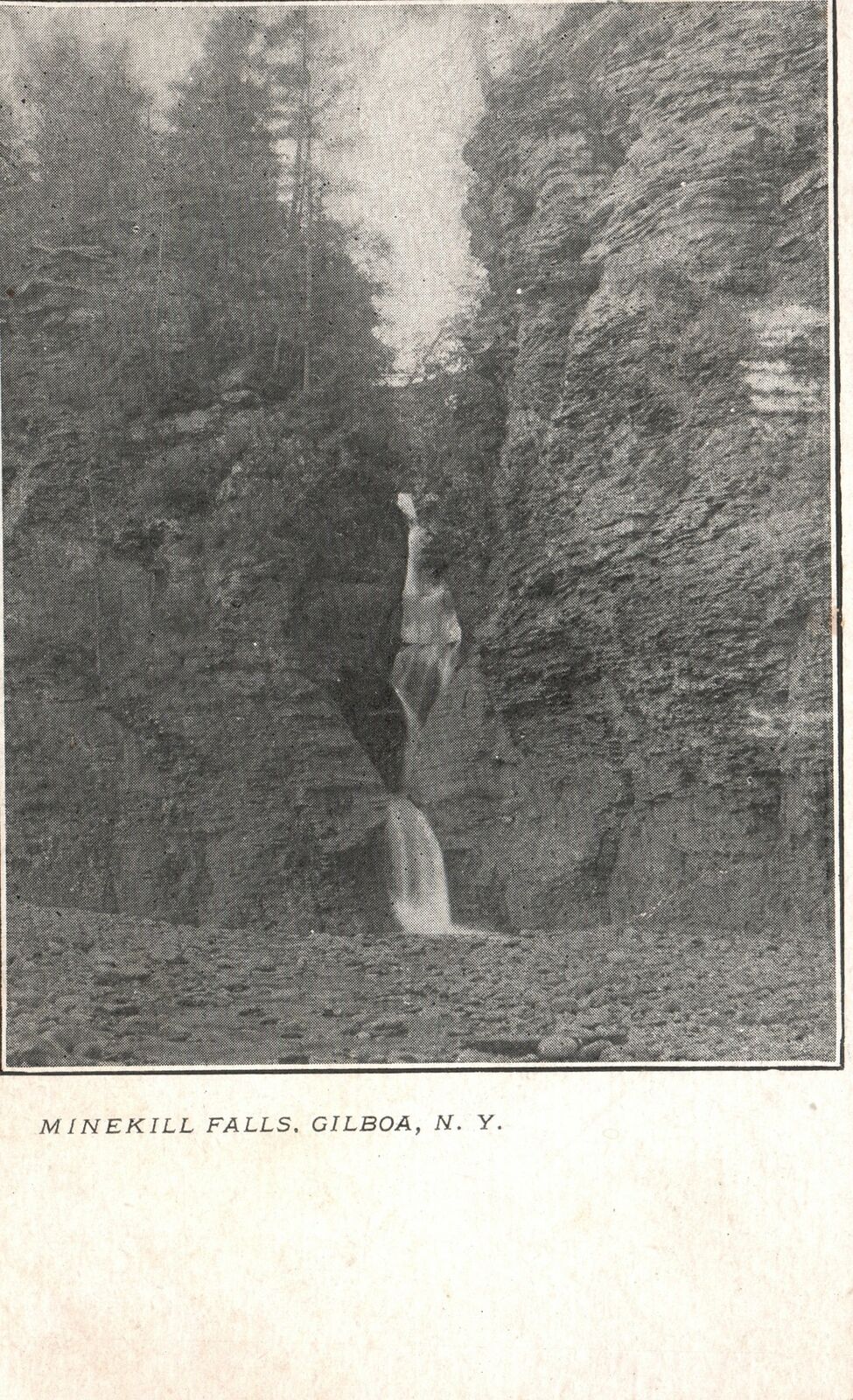 Vintage Postcard 1900\'s Minekill Falls Waterfalls Mountains Gilboa New York NY
