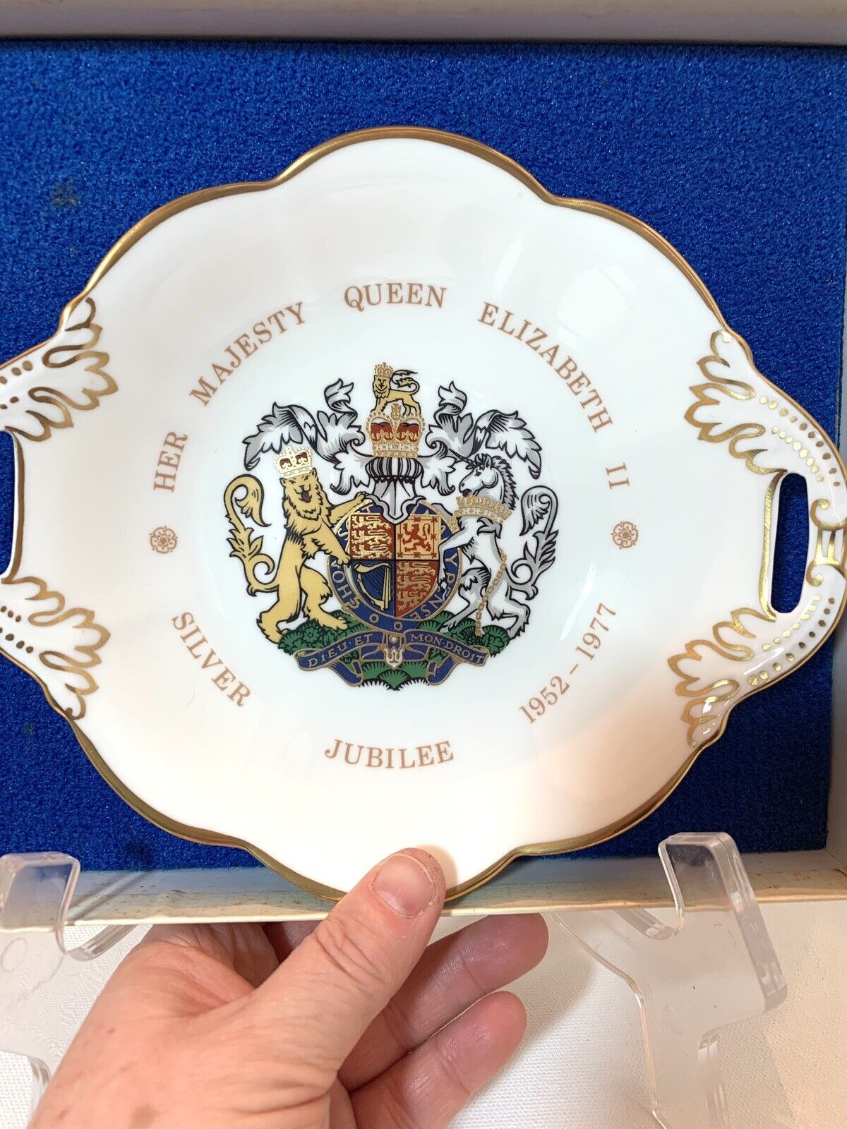 Collectible Royal Queen Elizabeth Silver Jubilee Dish 1977 Coalport Bone China