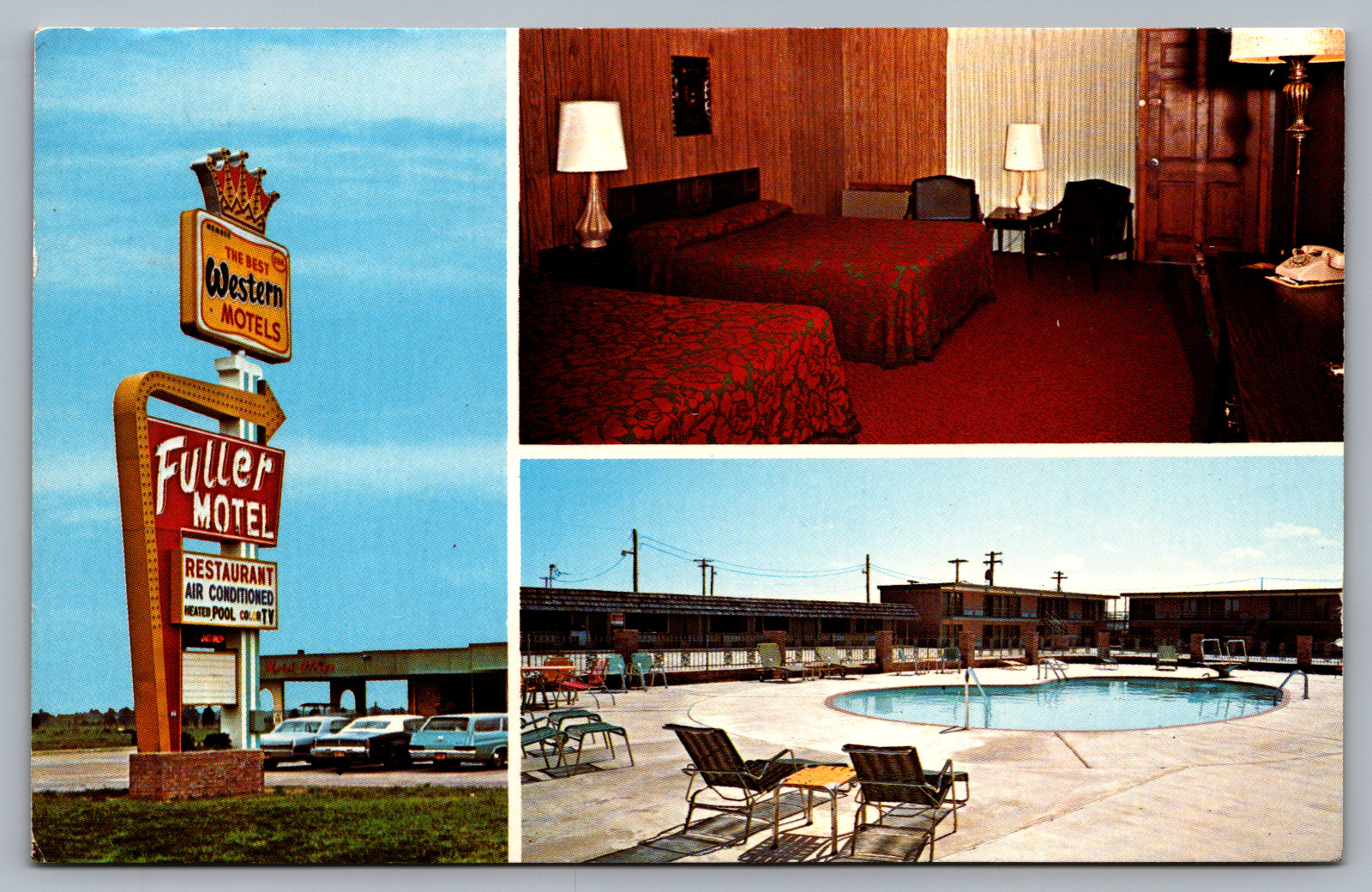 Postcard Fuller\'s Best Western Motel Brinkley Arkansas Posted 1971