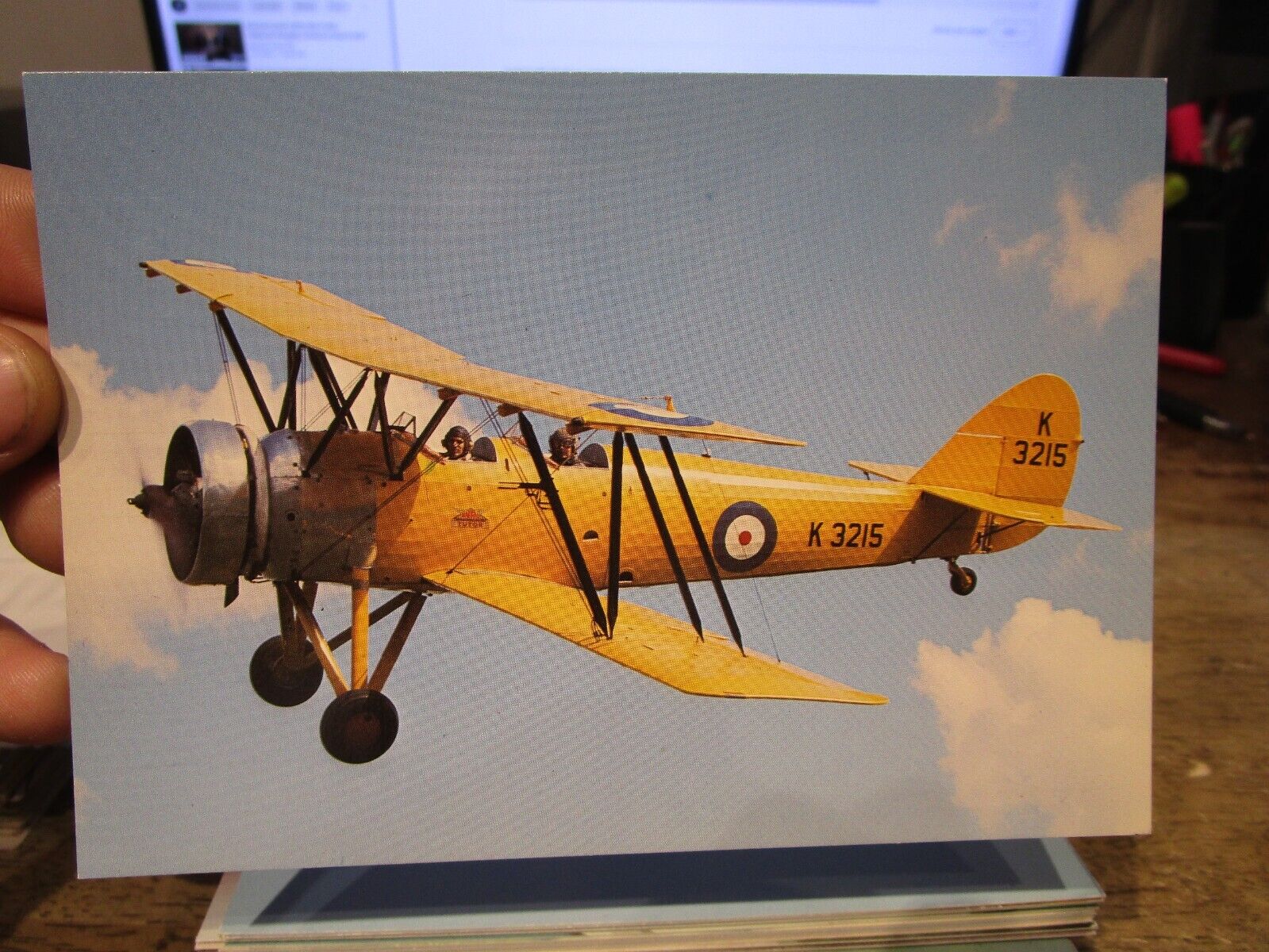 Old AIRPLANE PLANE Postcard AVRO TUTOR 1931 Siddeley Lynx Engine Flying School