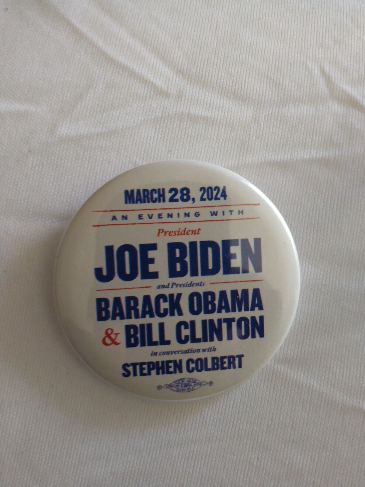 Joe Biden Bill Clinton Barack Obama Radio City Music Hall Official Button 