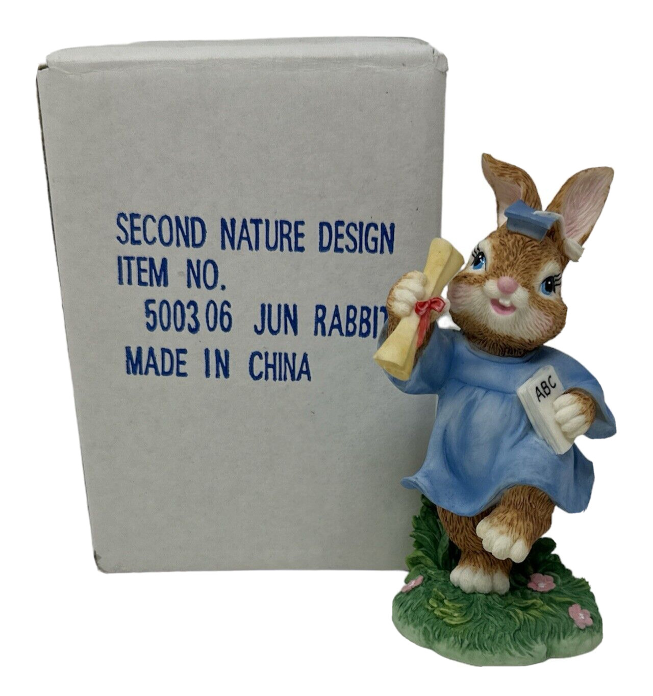 Vtg Bunny Tales Hare Of Higher Learning Rabbit Figurine JUNE Second Nature