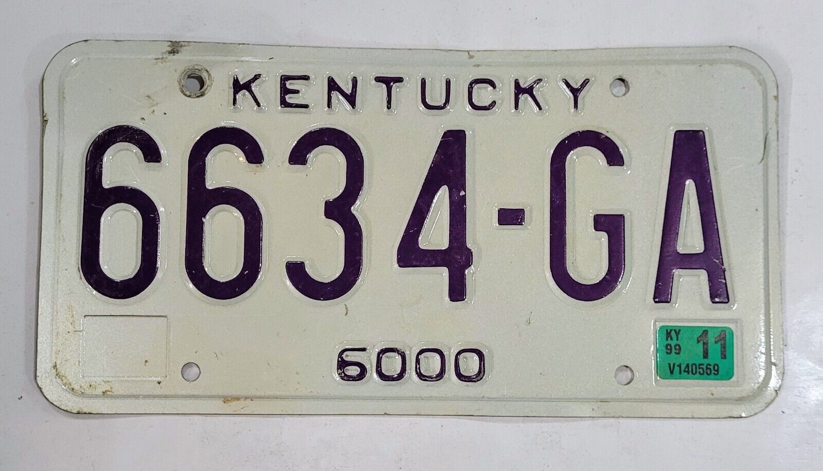 KENTUCKY  License Plate ~ 6634 GA  ~ 6000 🔥  🔥