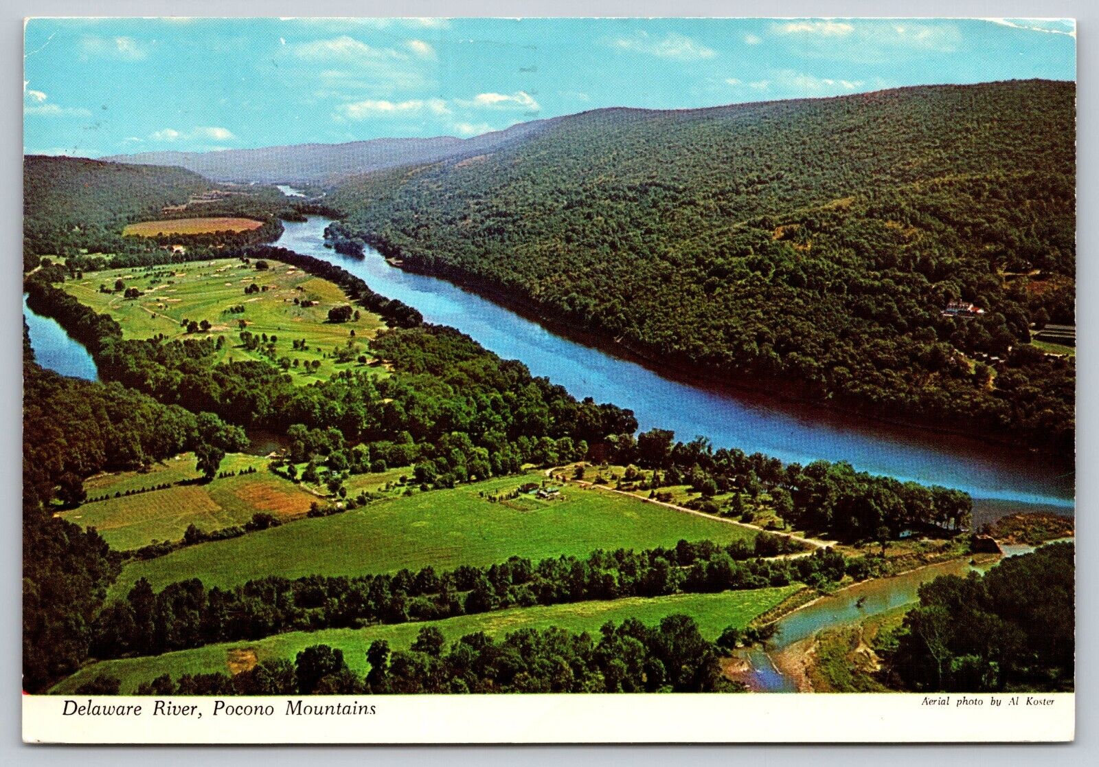 Postcard Pennsylvania & New Jersey Delaware River Poconos c1984 4C