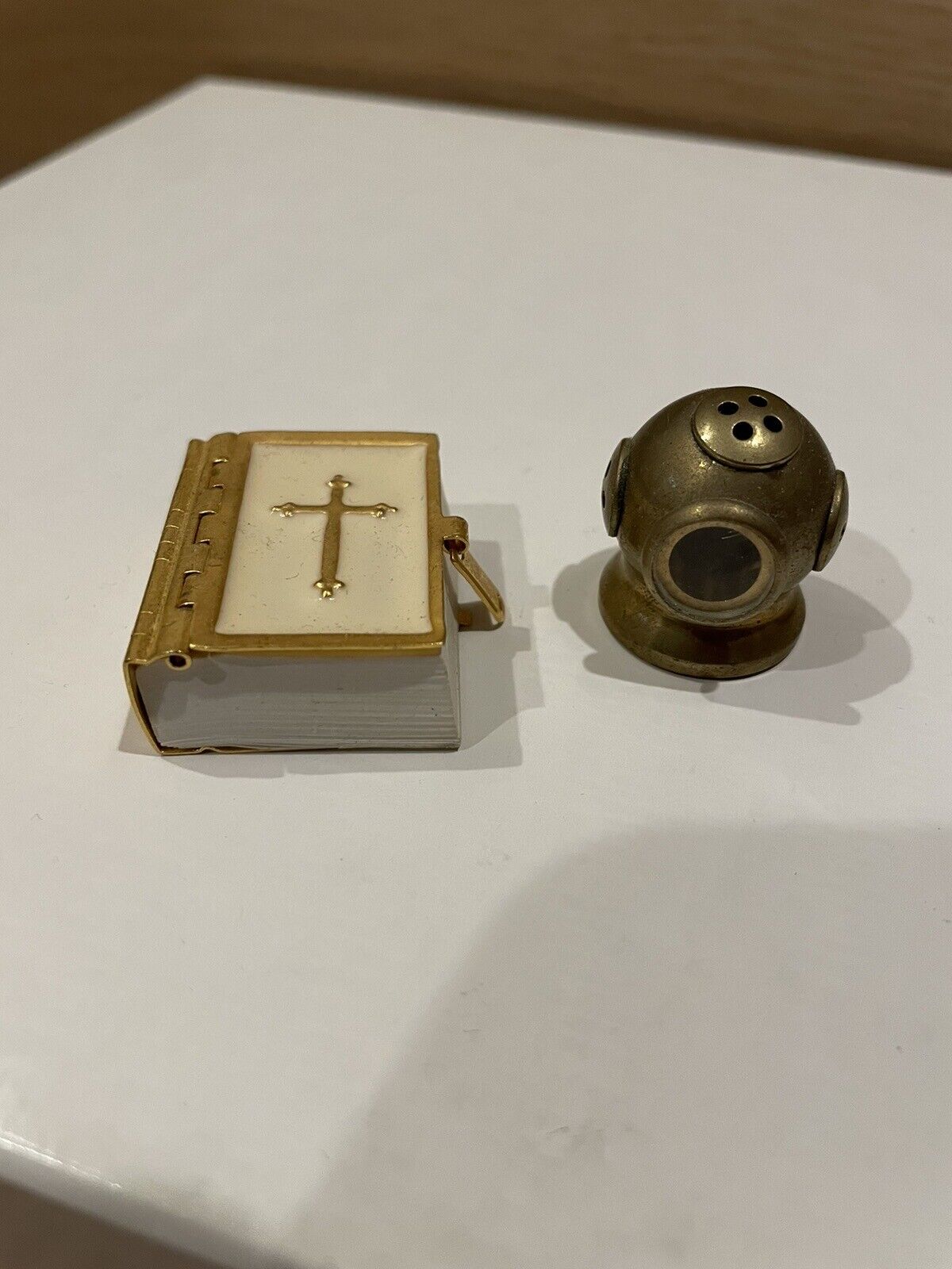 Adorable Tiny Gold and Enamel Holy Bible Miniature Really Printed