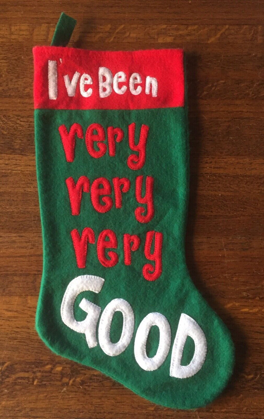 I\'ve Been Very Very Very Good Fabric Christmas Stocking