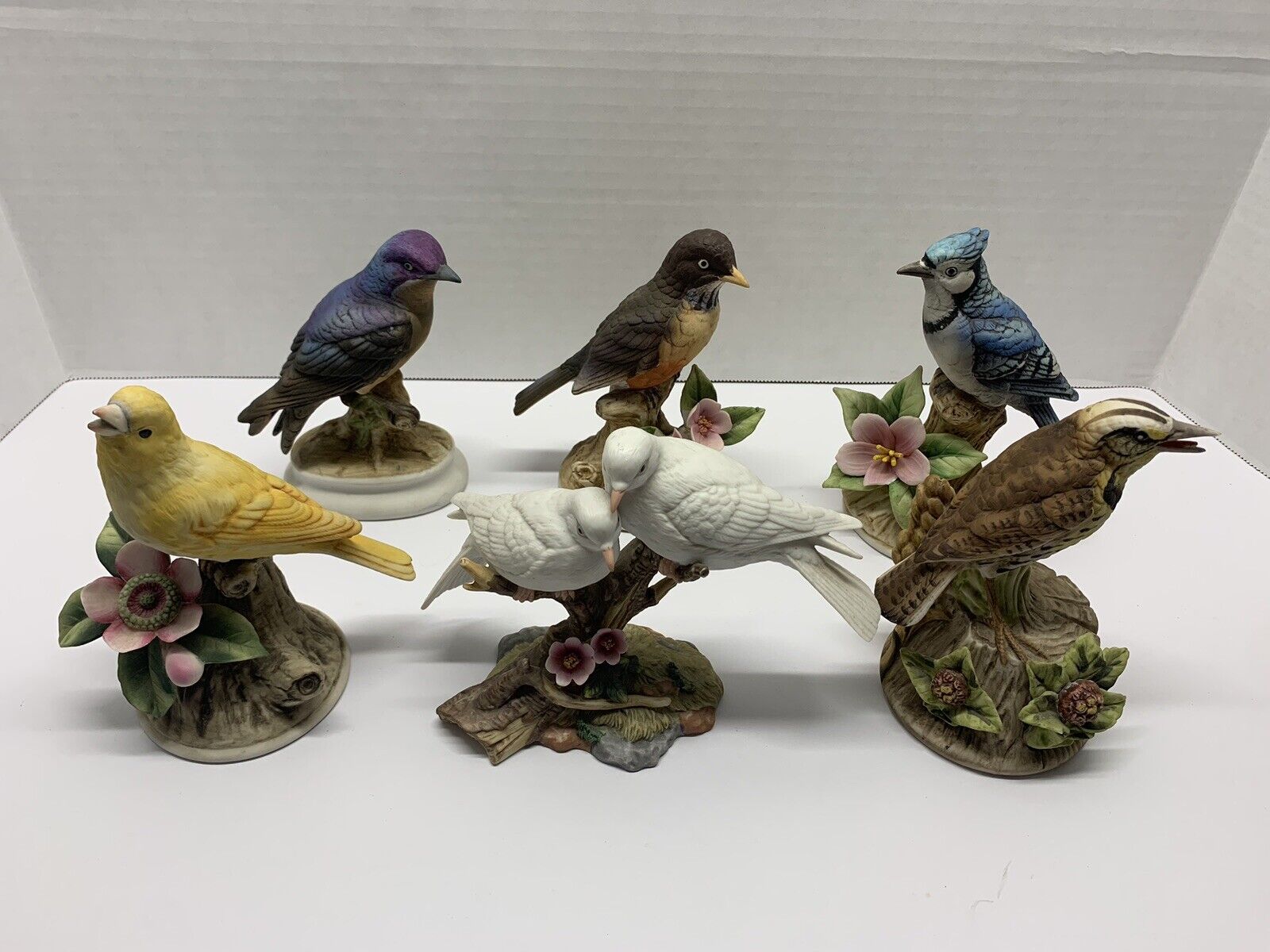 READ VINTAGE Lot (6) Bird Figurines - Andrea, Lefton, Gorham, Maruri - DETAILED
