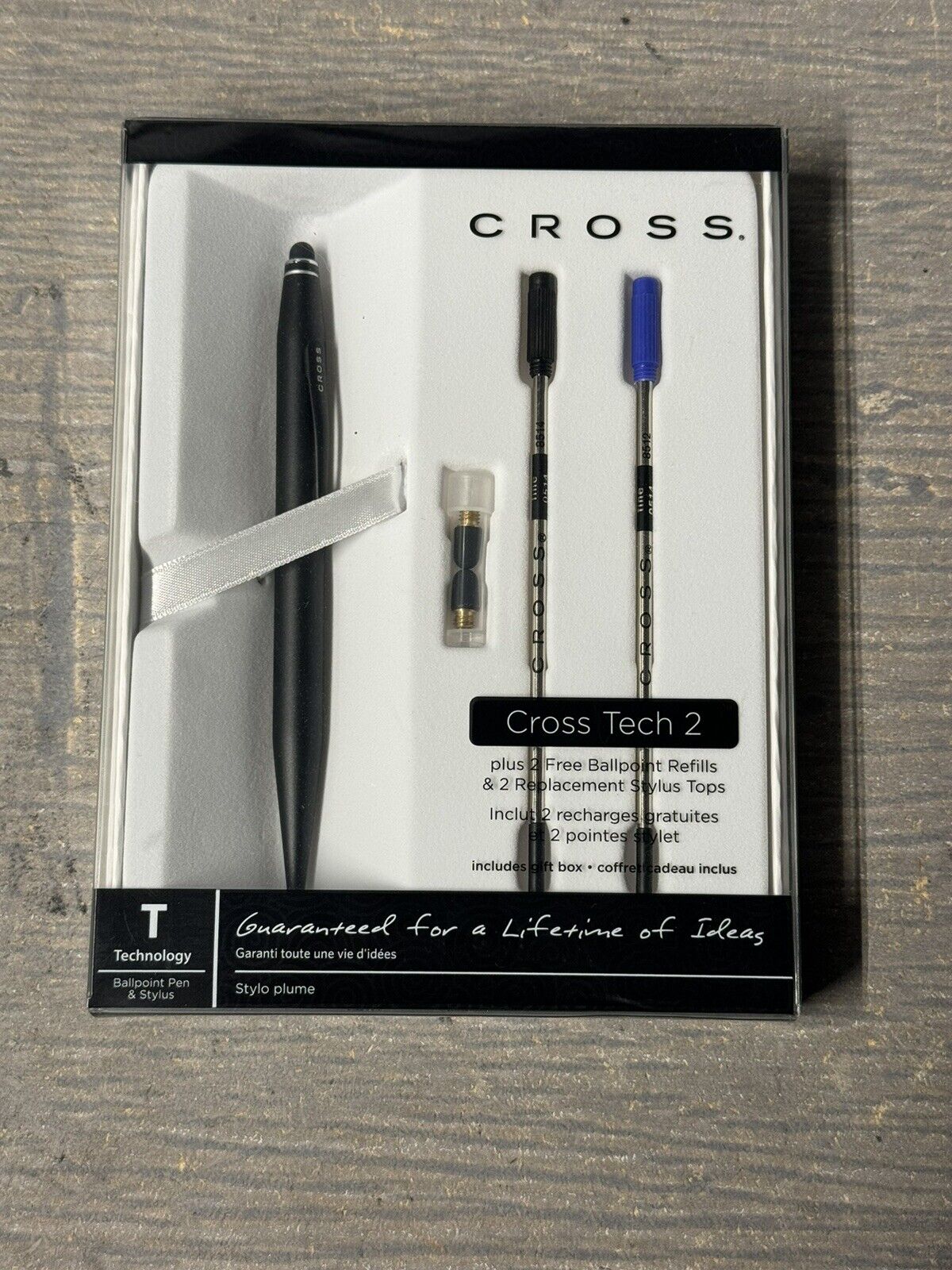 Cross Tech2 Satin Black Ball Point Pen / Stylus / 2 Cross Refills 2 Stylus Tips