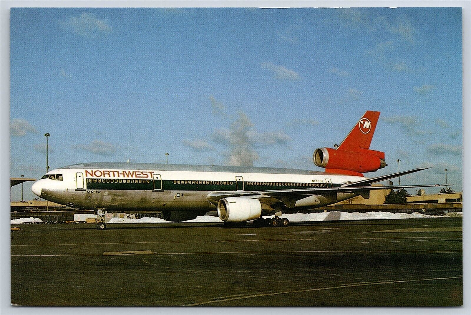 Airplane Postcard Northwest Airlines Airways Douglas DC-10-40 N133JC GA10