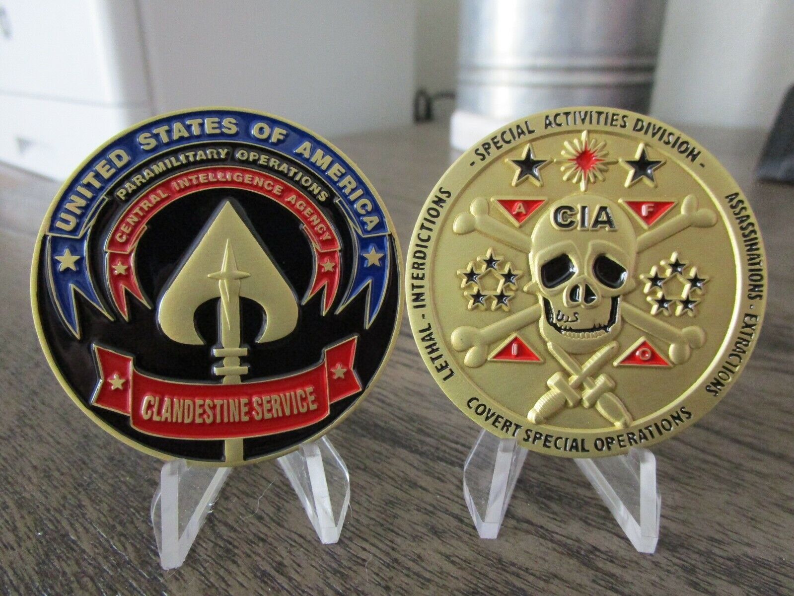 CIA Covert Special Operations Clandestine Service Lethal HUMINT Challenge Coin 