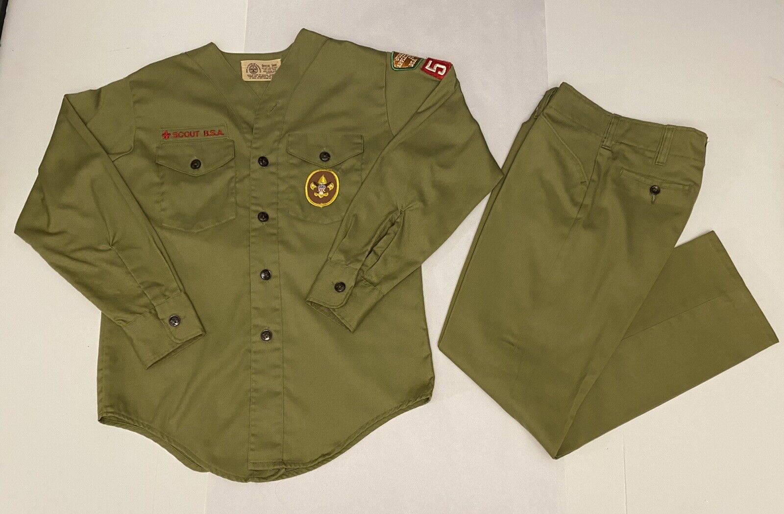 Vintage Boy Scouts of America Long Sleeve Shirt & Pants Ohio Patches